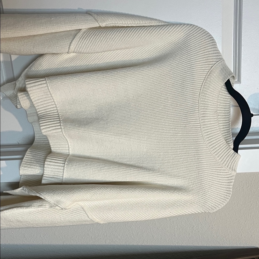 Free People Cream Ribbed Sweater - Picture 3 of 5